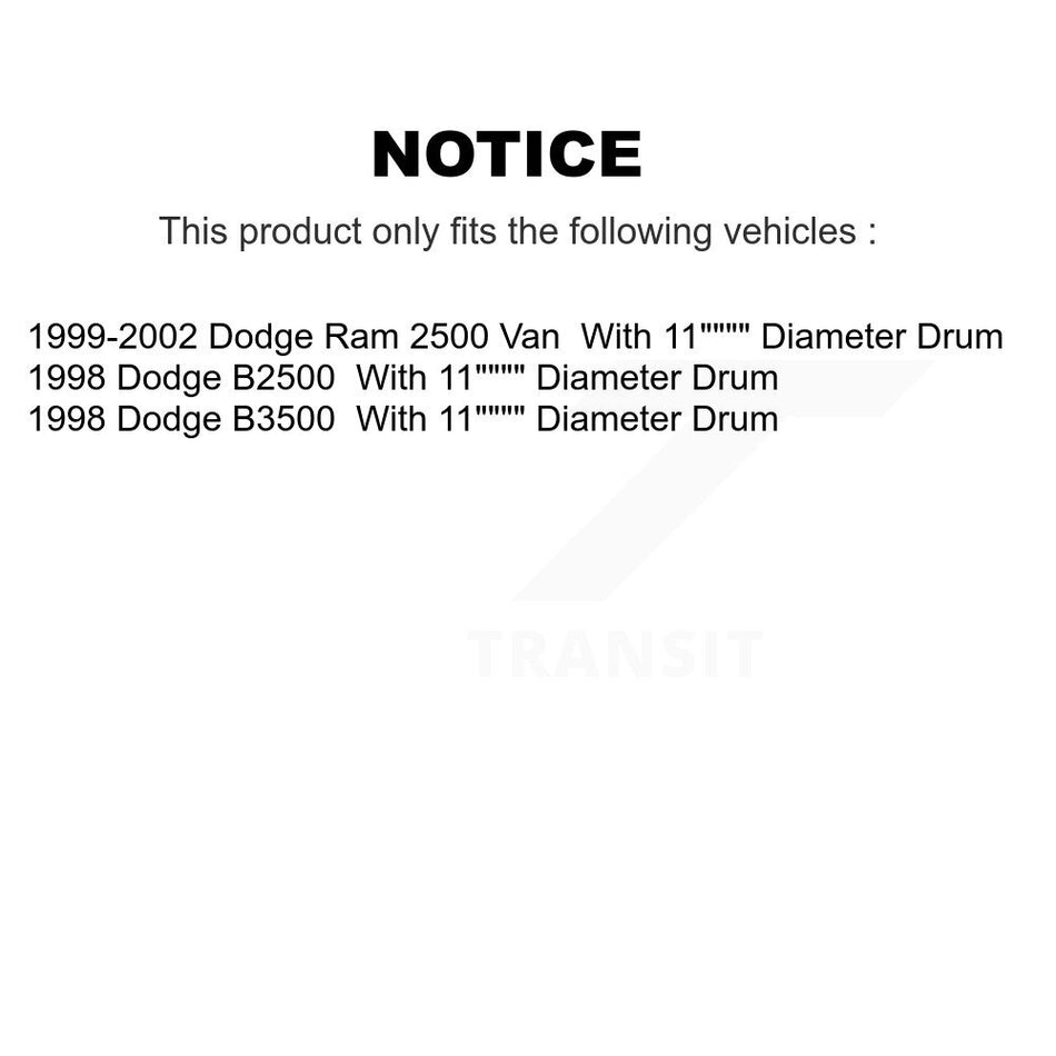 Front Rear Ceramic Brake Pads And Drum Shoes Kit For Dodge B3500 Ram 2500 Van B2500 KTN-100121