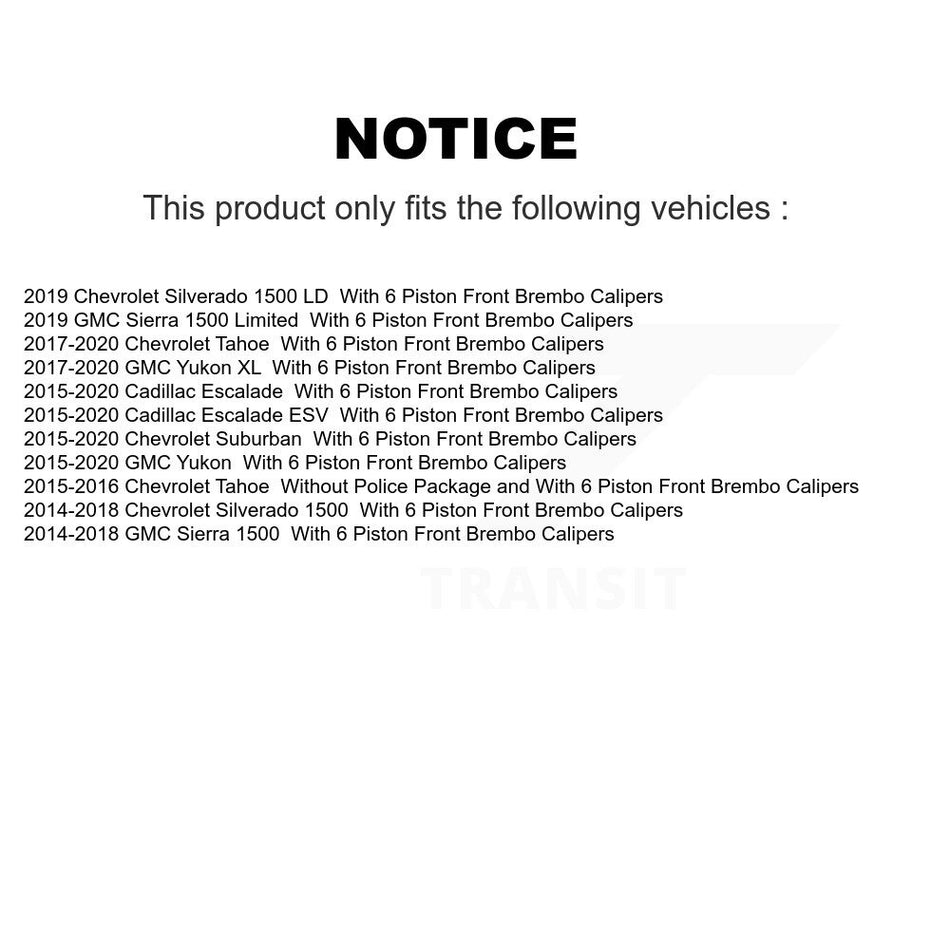 Front Rear Ceramic Brake Pads Parking Shoe Kit For GMC Chevrolet Sierra 1500 Silverado LD KTN-100938