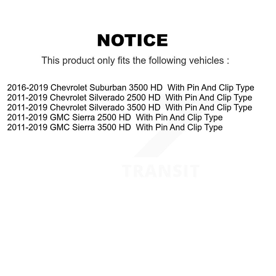 Front Rear Ceramic Brake Pads Parking Shoe Kit For GMC Chevrolet Sierra 2500 HD Silverado KTN-100980