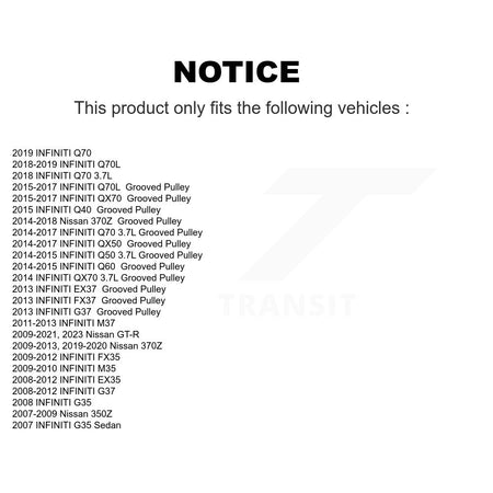 Accessory Drive Belt Idler Pulley KTP-89151 For INFINITI G37 Nissan QX50 Q50 EX35 370Z G35 FX35 QX70