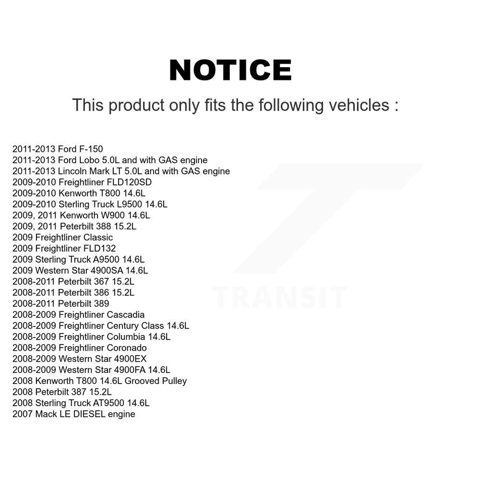 Accessory Drive Belt Idler Pulley KTP-89171 For Ford F-150 Peterbilt 367 Mack Lincoln Kenworth Star