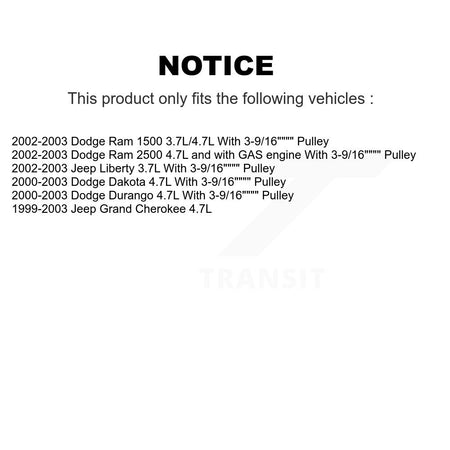 Accessory Drive Belt Tensioner Assembly KTP-89254 For Dodge Dakota Jeep Ram 2500 1500 Grand Cherokee