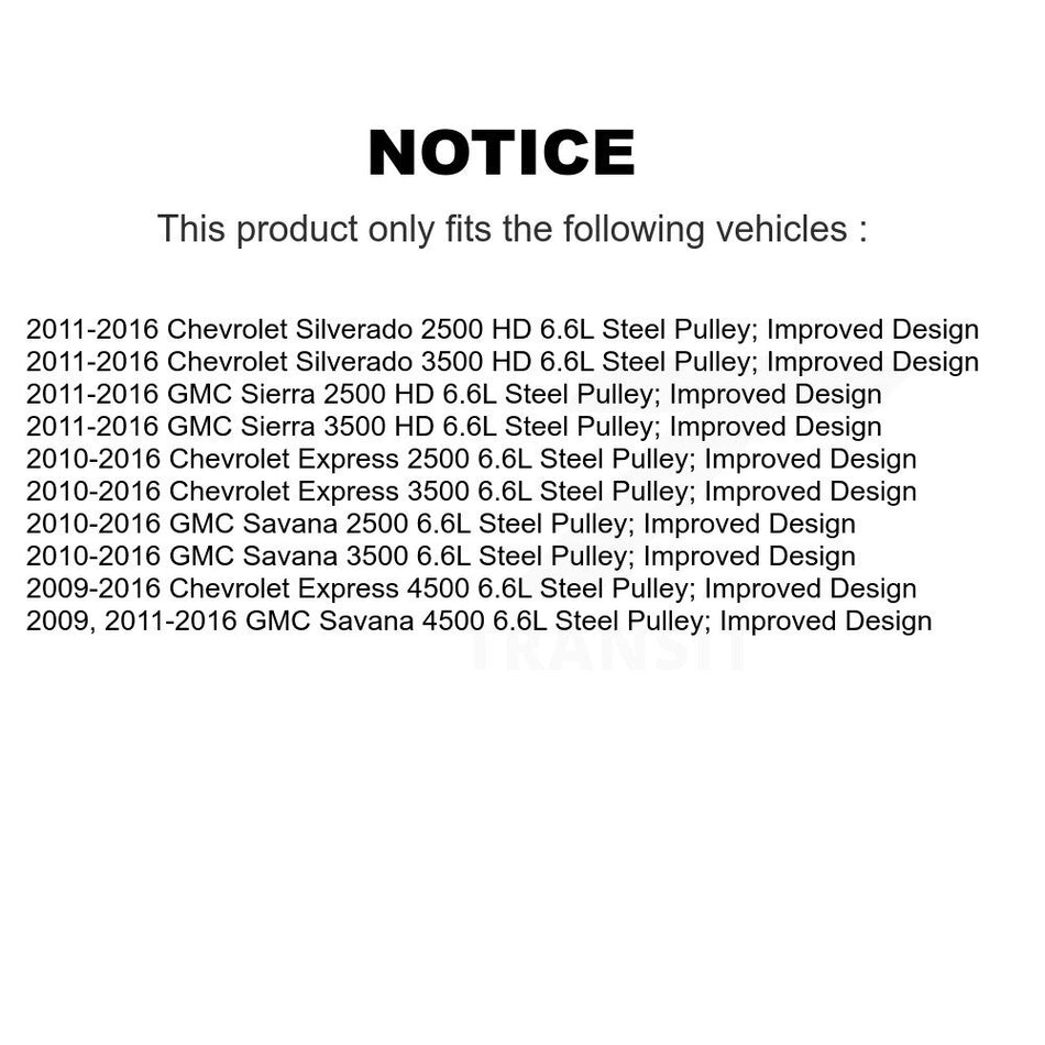 Accessory Drive Belt Tensioner Assembly KTP-89259 For GMC Chevrolet Sierra 2500 HD Silverado 3500