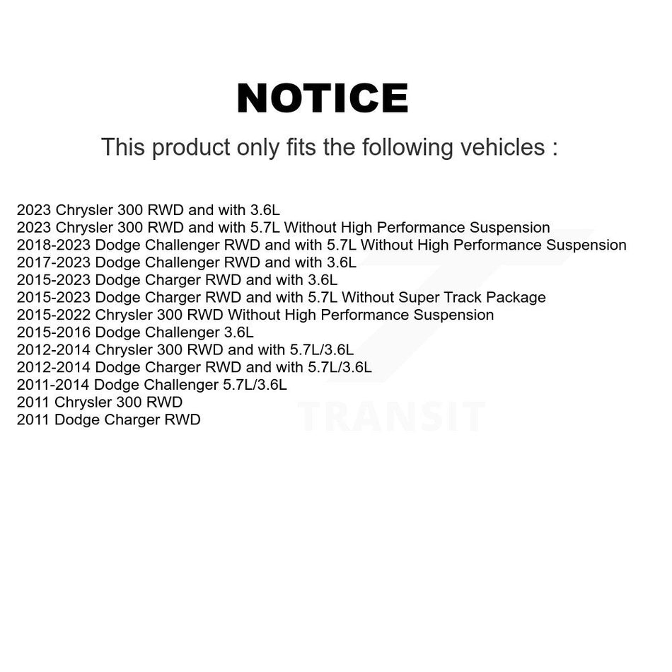 Front Suspension Control Arm And Ball Joint Assembly Stabilizer Bar Link Kit For Dodge Charger Chrysler 300 Challenger KTR-100260