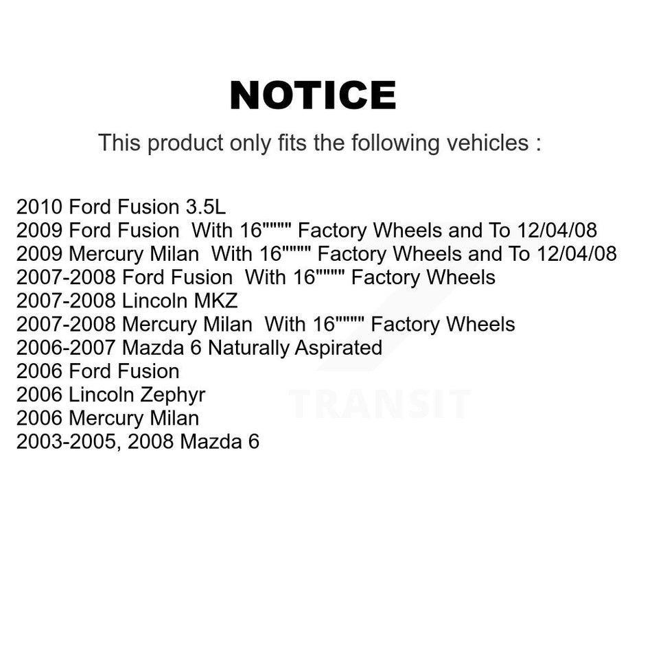 Front Suspension Control Arm And Ball Joint Assembly Stabilizer Bar Link Kit For Ford Fusion Mazda 6 Mercury Milan Lincoln MKZ Zephyr KTR-100307