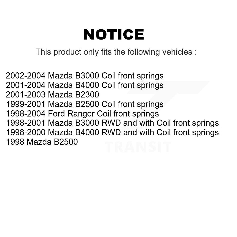 Front Suspension Control Arm And Ball Joint Assembly Steering Tie Rod End Stabilizer Bar Link Kit (8Pc) For Ford Ranger Mazda B3000 B2500 B4000 B2300 KTR-100345