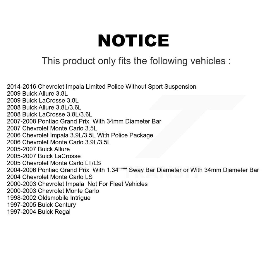 Front Suspension Control Arm And Ball Joint Tie Rod End Link Kit (8Pc) For Chevrolet Impala Buick Century Pontiac Grand Prix LaCrosse Monte Carlo Limited Regal Oldsmobile Intrigue Allure KTR-100445
