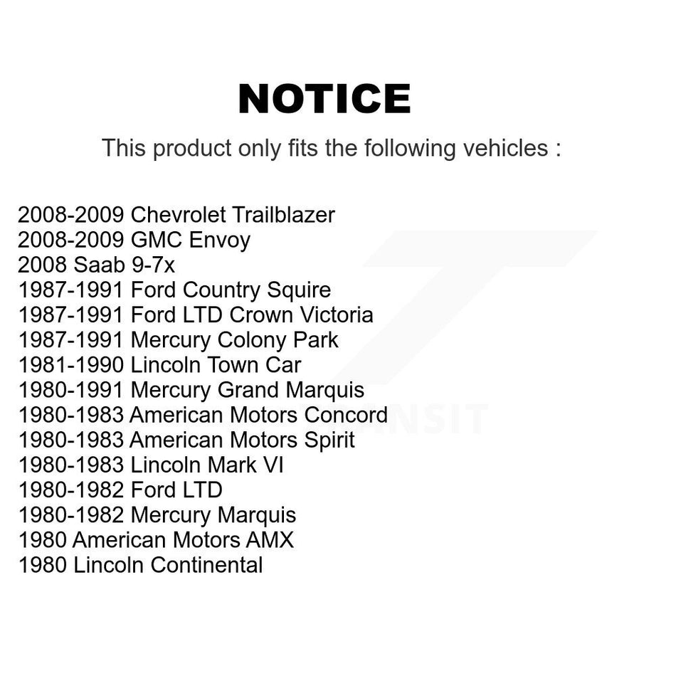 Front Suspension Bar Link Pair For Chevrolet Trailblazer Ford GMC Envoy Lincoln LTD Crown Victoria Town Car Mercury Grand Marquis Mark VI Saab 9-7x Colony Park Country Squire Continental KTR-100800