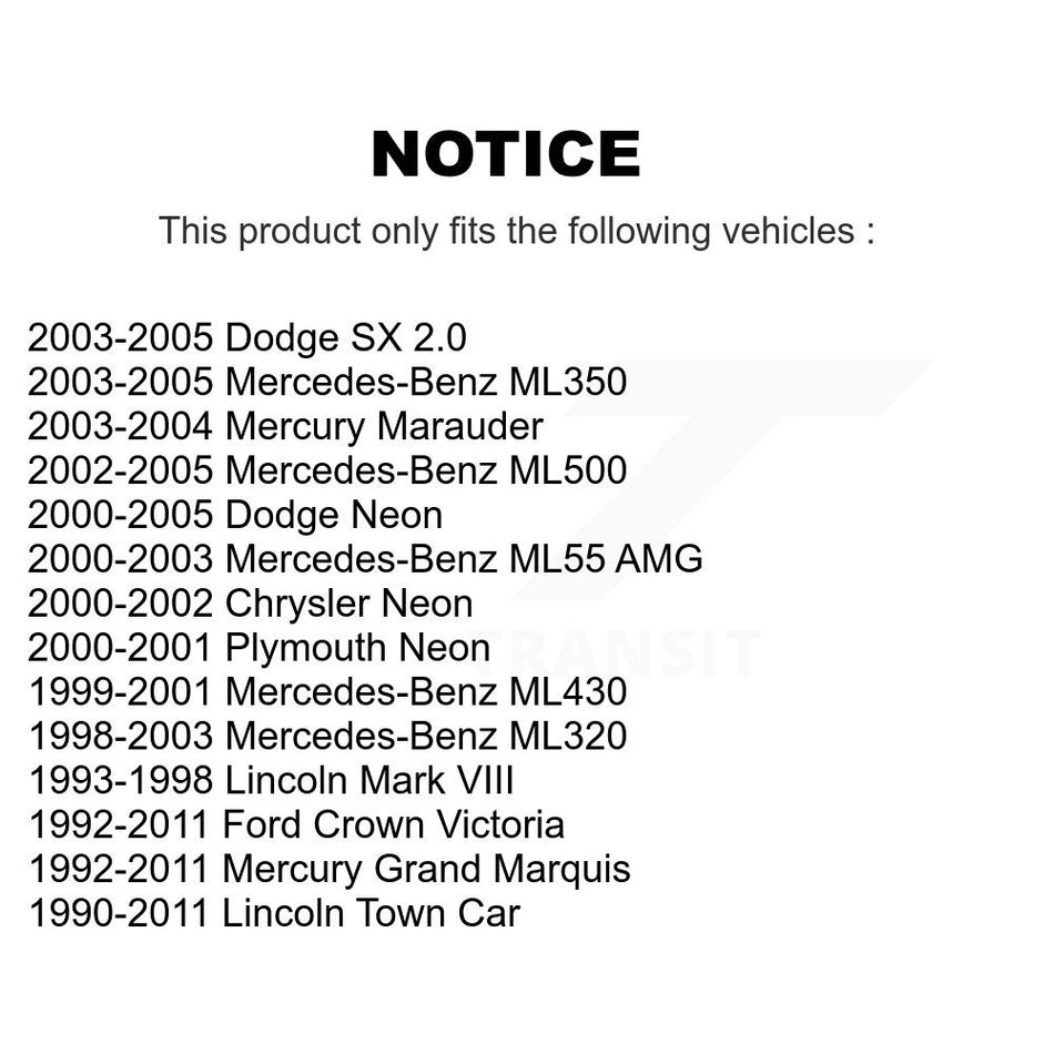 Rear Suspension Sway Bar Link Pair For Mercury Grand Marquis Ford Crown Victoria Lincoln Town Car Neon Dodge Mercedes-Benz ML320 ML350 Plymouth Mark VIII ML430 ML500 Marauder ML55 AMG SX KTR-100932