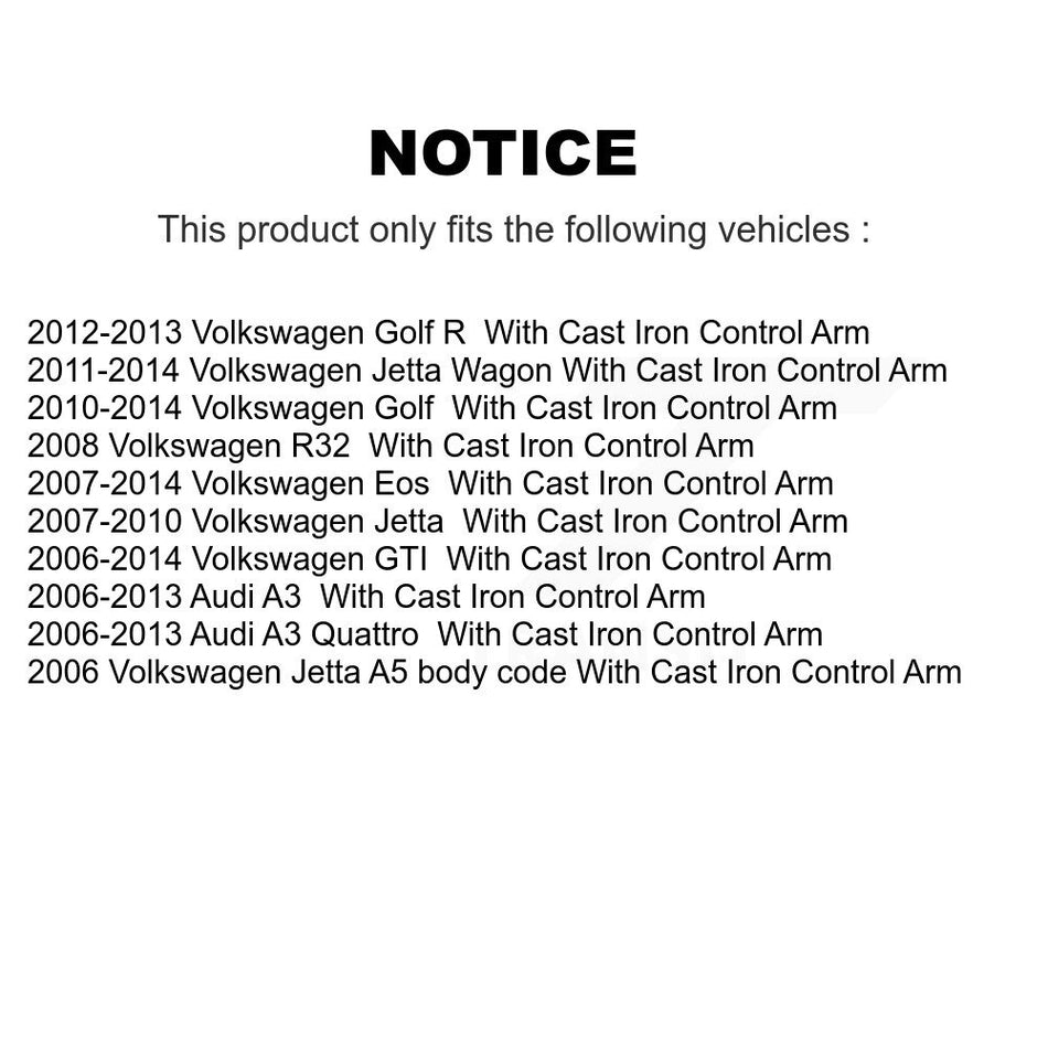 Front Suspension Control Arm Steering Tie Rod End Stabilizer Bar Link Ball Joint Kit (8Pc) For Volkswagen Jetta GTI Golf Eos Audi A3 R R32 Quattro KTR-101100