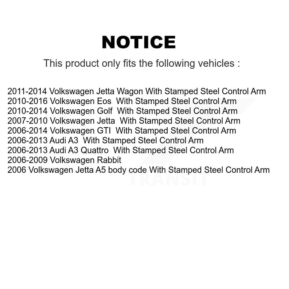 Front Suspension Control Arm Steering Tie Rod End Stabilizer Bar Link Ball Joint Kit (8Pc) For Volkswagen Jetta GTI Rabbit Golf Audi A3 Eos Quattro KTR-101103