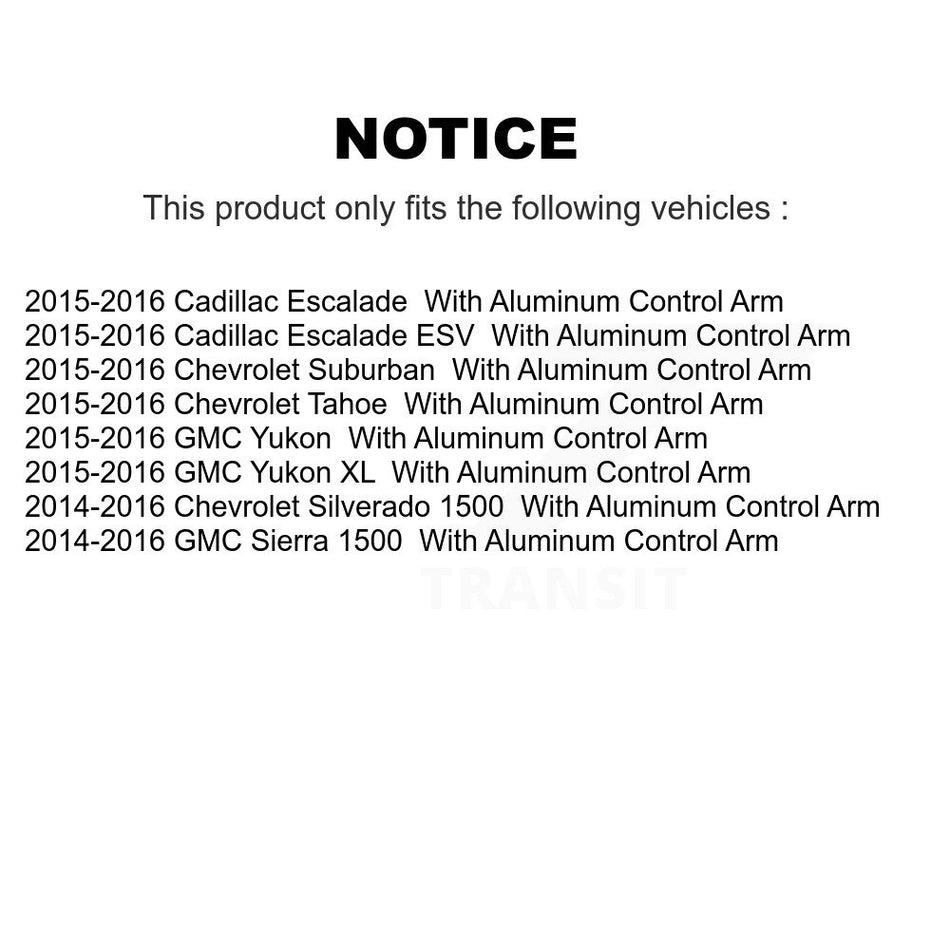 Front Suspension Ball Joints Pair For Chevrolet Silverado 1500 GMC Sierra Tahoe Suburban Yukon Cadillac XL Escalade ESV KTR-101169