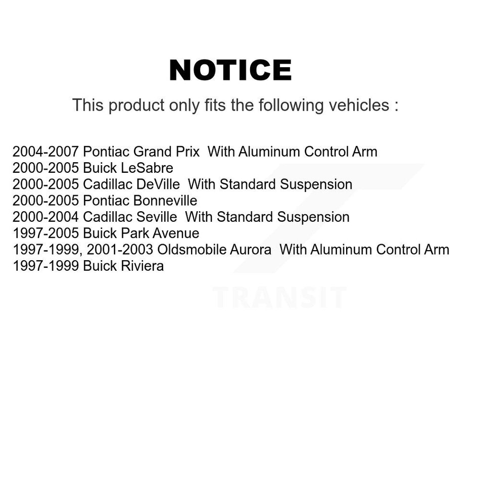 Front Suspension Ball Joints Pair For Buick LeSabre Pontiac Grand Prix Cadillac DeVille Park Avenue Bonneville Seville Oldsmobile Aurora Riviera KTR-101187