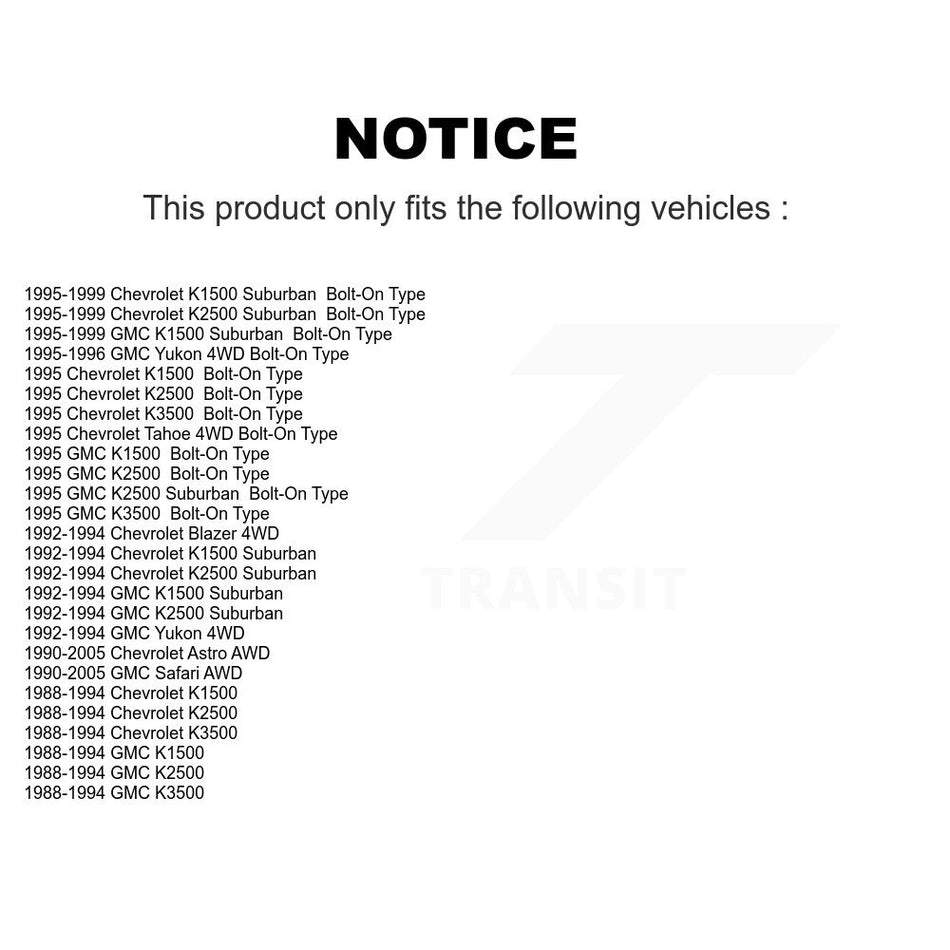 Front Suspension Ball Joints Pair For Chevrolet K1500 GMC Astro Suburban K2500 Safari K3500 Yukon Tahoe Blazer KTR-101190