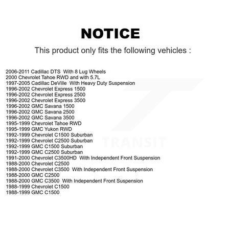 Front Lower Ball Joints Pair For C1500 Chevrolet GMC Cadillac C2500 DTS C3500 3500 KTR-101192