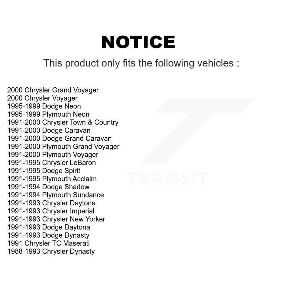 Front Suspension Ball Joint Pair For Dodge Grand Caravan Plymouth Chrysler Town & Country Voyager Neon LeBaron Acclaim Spirit New Yorker Dynasty Shadow Sundance Imperial Daytona TC Maserati KTR-101204