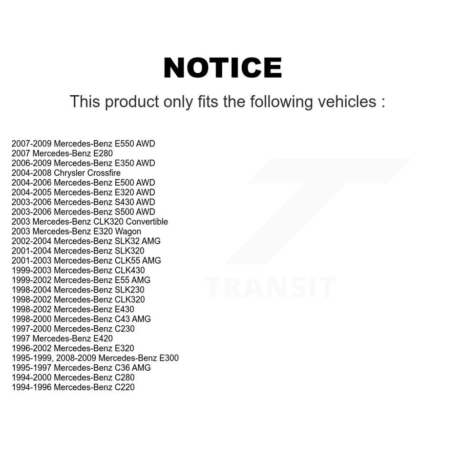 Front Suspension Ball Joints Pair For Mercedes-Benz E320 E350 Chrysler Crossfire SLK230 CLK320 C230 S430 C280 E500 CLK430 E430 S500 SLK320 E300 E550 C220 E420 CLK55 AMG E55 SLK32 C43 C36 KTR-101272