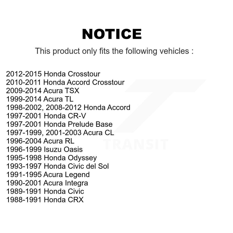 Front Suspension Ball Joints Pair For Honda Accord Acura TL CR-V TSX Integra CL RL Civic Crosstour del Sol Prelude Odyssey CRX Legend Isuzu Oasis KTR-101308