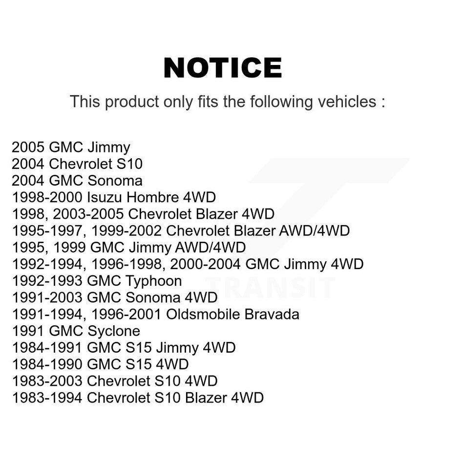 Front Suspension Ball Joints Pair For Chevrolet S10 Blazer GMC Sonoma Jimmy Oldsmobile Bravada S15 Isuzu Hombre Typhoon Syclone KTR-101311