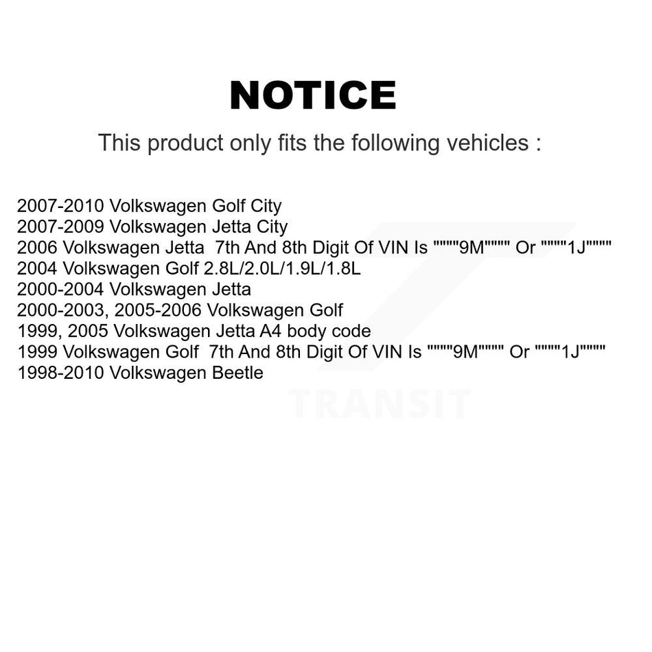 Front Suspension Control Arm And Ball Joint Assembly Kit For Volkswagen Jetta Beetle Golf City KTR-101422