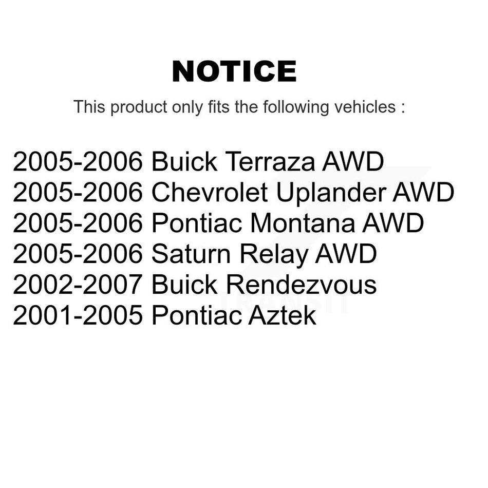 Front Suspension Control Arm And Ball Joint Assembly Kit For Buick Rendezvous Chevrolet Uplander Pontiac Aztek Montana Terraza Saturn Relay KTR-101436