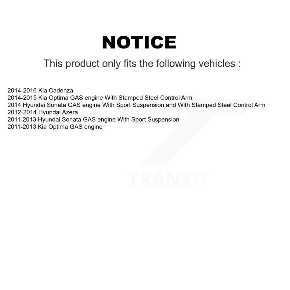 Front Suspension Control Arm And Ball Joint Assembly Kit For Hyundai Sonata Kia Optima Cadenza KTR-101466