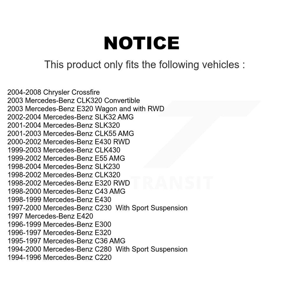 Front Suspension Control Arm And Ball Joint Assembly Kit For Mercedes-Benz E320 Chrysler Crossfire C230 CLK320 C280 CLK430 SLK320 SLK230 E430 C220 E420 CLK55 AMG E55 SLK32 C43 C36 KTR-101531