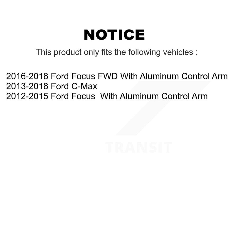 Front Suspension Control Arm And Ball Joint Assembly Steering Tie Rod End Stabilizer Bar Link Kit (8Pc) For Ford Focus C-Max KTR-101607