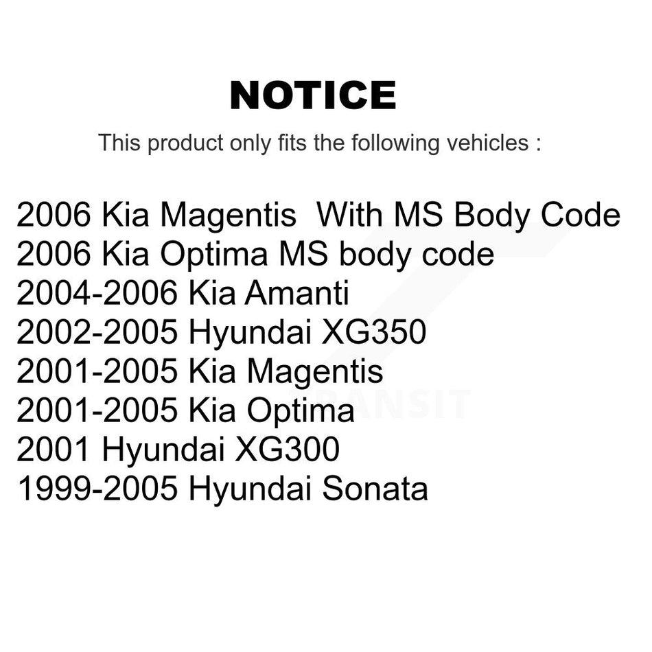 Front Suspension Ball Joints Kit For Hyundai Sonata Kia Optima XG350 Amanti XG300 Magentis KTR-101774