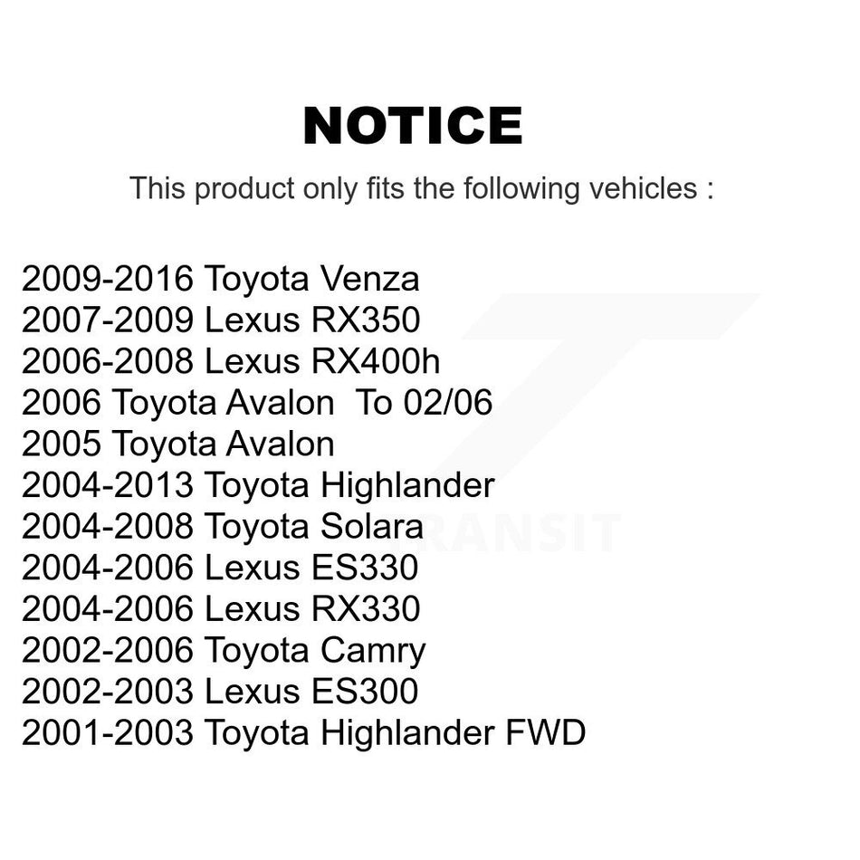 Front Rear Suspension Stabilizer Bar Link Kit For Toyota Camry Highlander Lexus Venza RX350 RX330 Solara ES330 Avalon ES300 RX400h KTR-102141