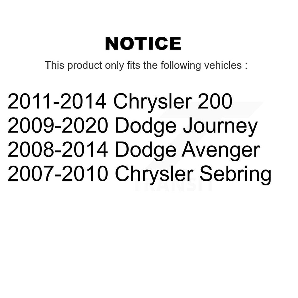 Front Lower Rearward Suspension Arm Bushing Pair For Dodge Journey Chrysler 200 Avenger KTR-102245
