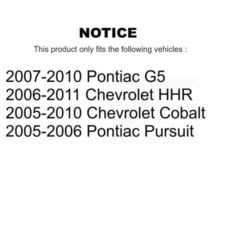 Front Lower Forward Suspension Arm Bushing Pair For Chevrolet Cobalt Pontiac G5 HHR KTR-102266