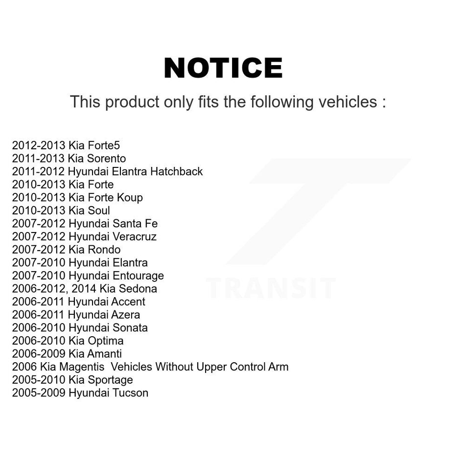 Front Lower Forward Suspension Arm Bushing Pair For Hyundai Kia Elantra Santa Fe Accent KTR-102275