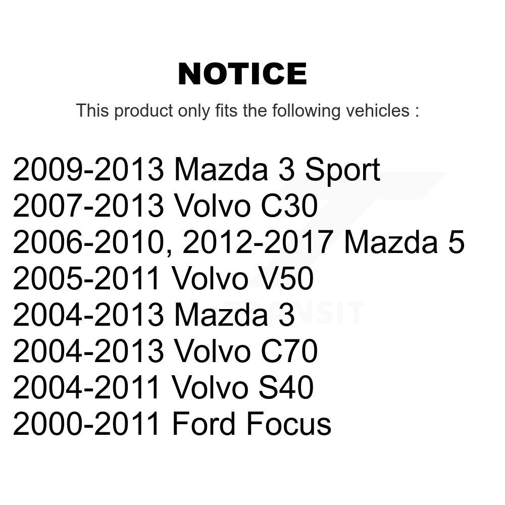 Rear Trailing Arm Bushing Pair For Mazda 3 Ford Focus 5 Volvo S40 C30 V50 C70 Sport KTR-102281