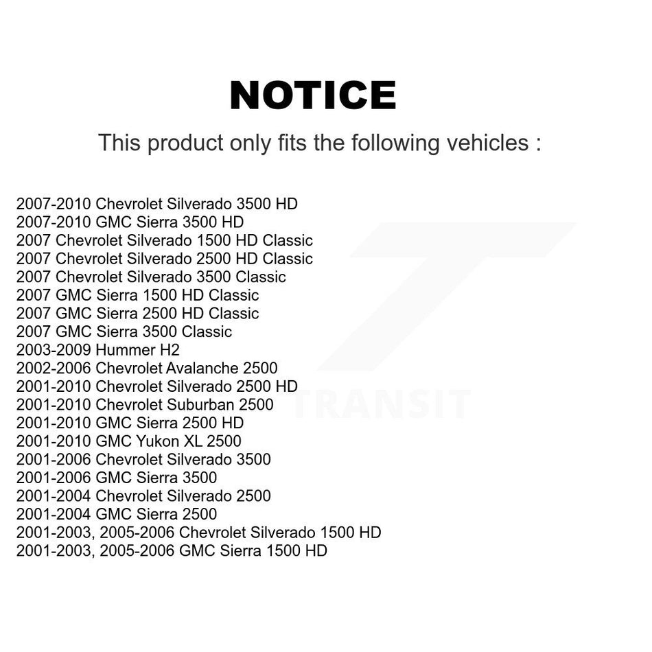 Front Suspension Ball Joint And Tie Rod End Kit For Chevrolet Silverado 2500 HD GMC Sierra 3500 Hummer H2 Classic 1500 Suburban Yukon XL Avalanche KTR-102367