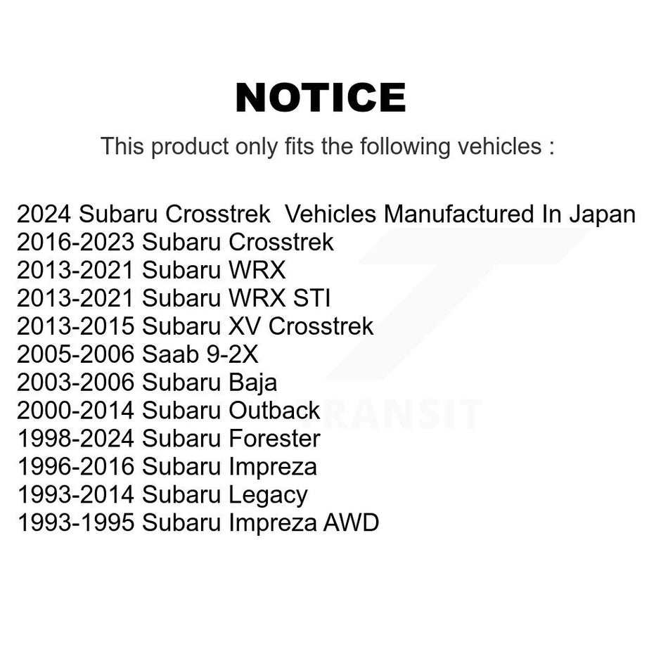 Front Suspension Ball Joint And Tie Rod End Kit For Subaru Forester Outback Impreza Crosstrek Legacy XV WRX STI Baja Saab 9-2X KTR-102428