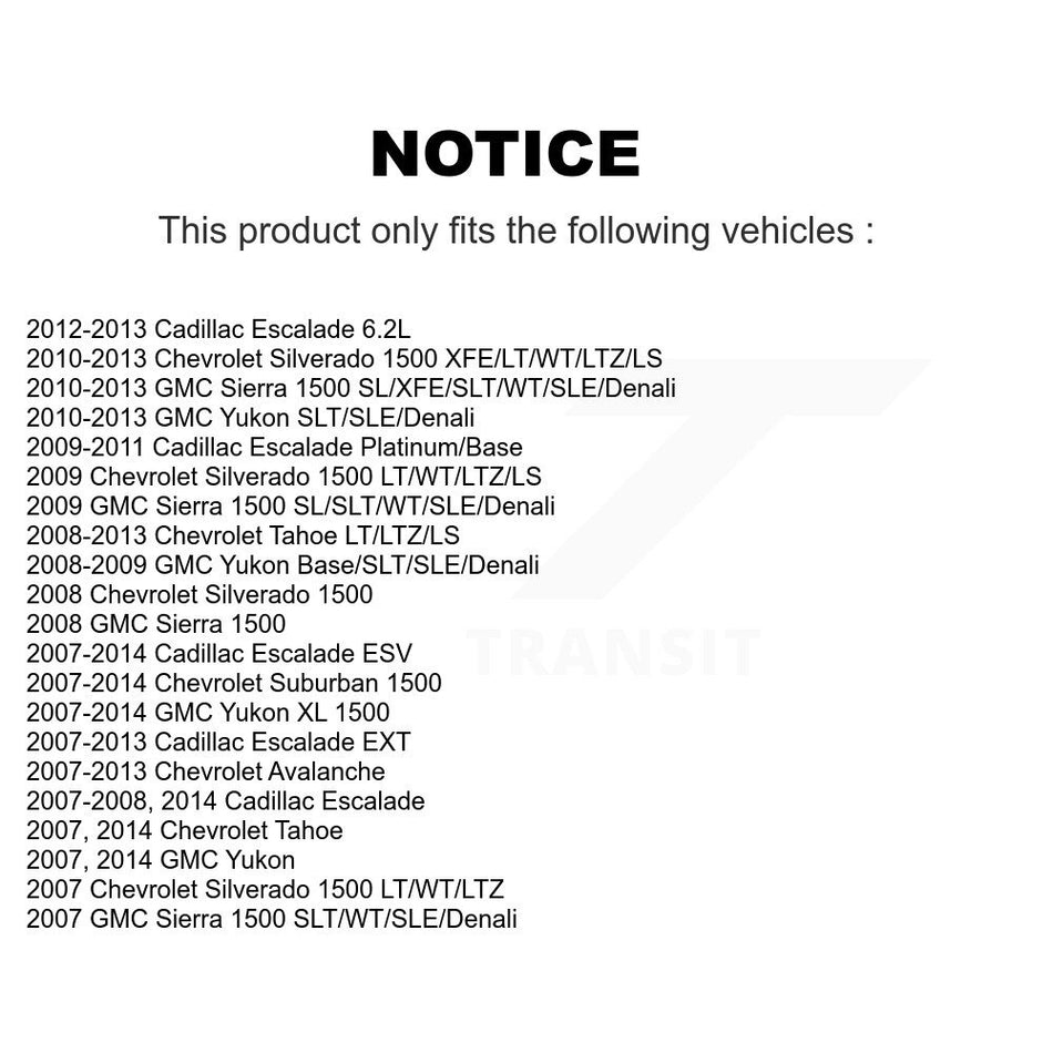 Front Suspension Control Arm Assembly And Tie Rod End Kit For Chevrolet Silverado 1500 GMC Sierra Tahoe Suburban Yukon Cadillac XL Avalanche Escalade ESV EXT KTR-102773