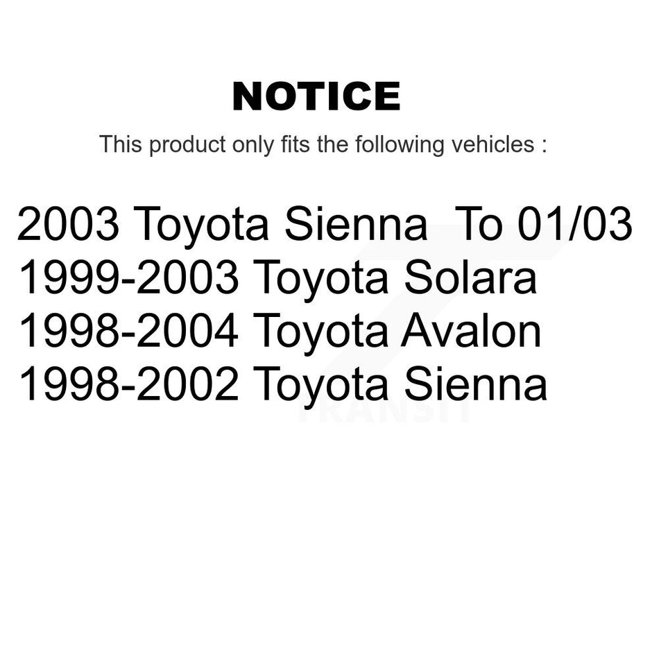 Front Suspension Control Arm Assembly And Tie Rod End Kit For Toyota Avalon Sienna Solara KTR-102890