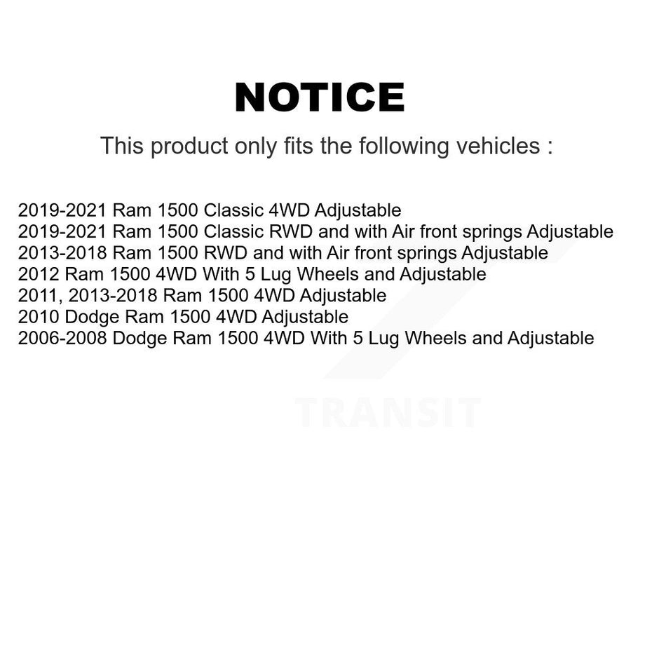 Front Suspension Control Arms And Upper Ball Joints Kit For Ram 1500 Dodge Classic 4WD KTR-103329