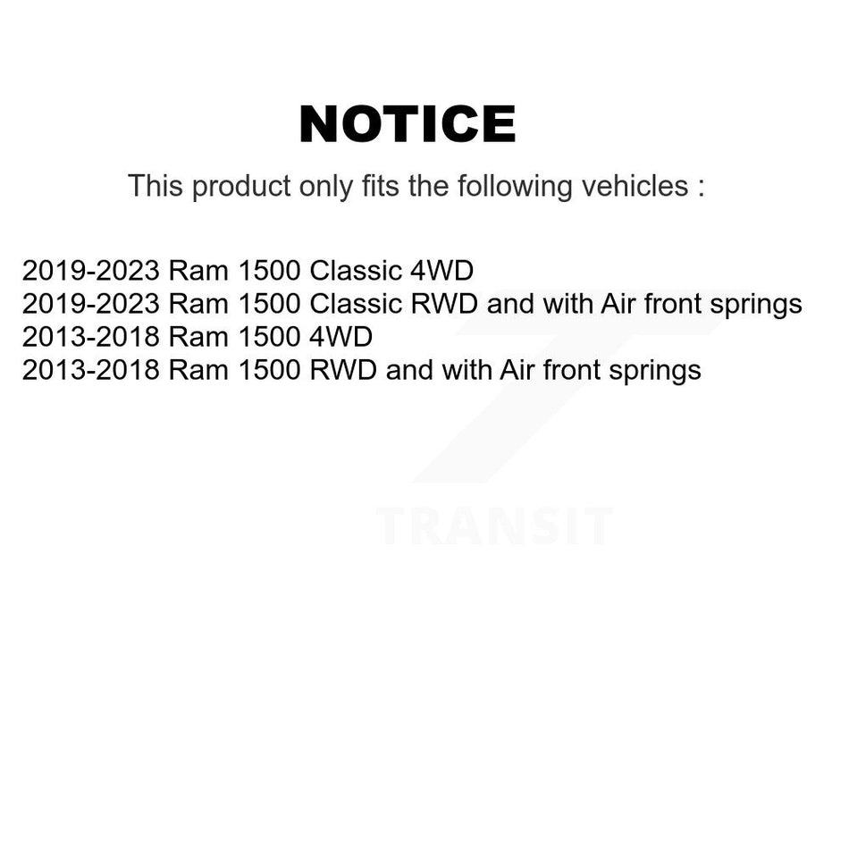 Front Control Arms Assembly And Lower Ball Joints Tie Rods Link Sway Bar Suspension Kit (10Pc) For Ram 1500 Classic KTR-103517