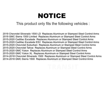 Front Lower Suspension Control Arm Ball Joint Kit For GMC Chevrolet Sierra 1500 Silverado KTR-104128