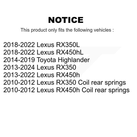 Rear Suspension Sway Bar Link Kit For Lexus RX350 Toyota Highlander RX450h RX350L RX450hL KTR-104225