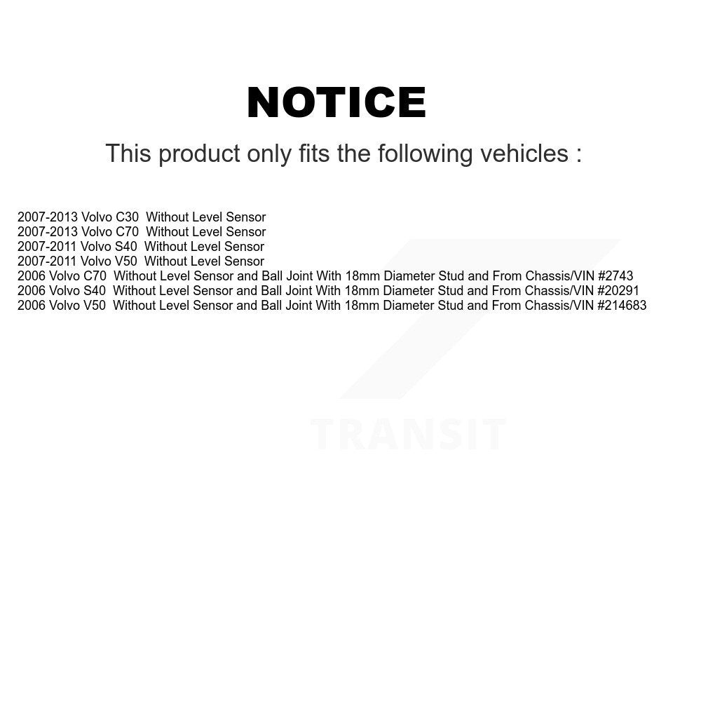 Front Suspension Control Arm And Ball Joint Assembly Link Kit For Volvo C30 S40 C70 V50 KTR-104415