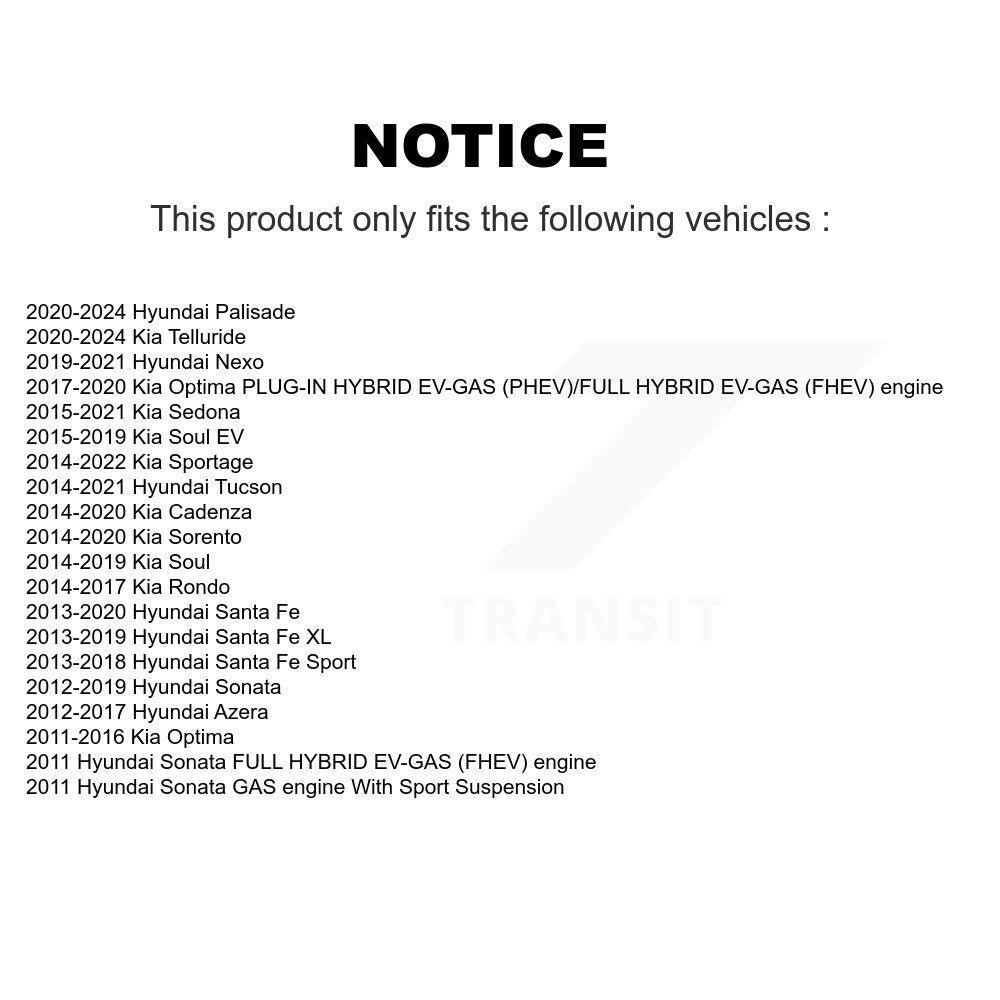 Front Lower Forward Suspension Control Arm Bushing Pair For Hyundai Kia Tucson Santa Fe KTR-104502