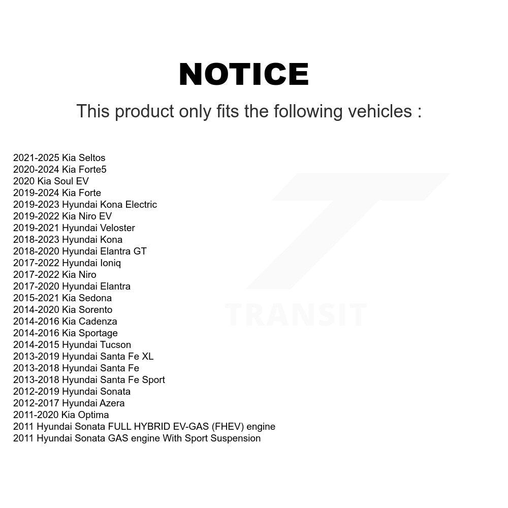 Front Lower Rearward Suspension Control Arm Bushing Pair For Hyundai Kia Elantra Santa Fe KTR-104505