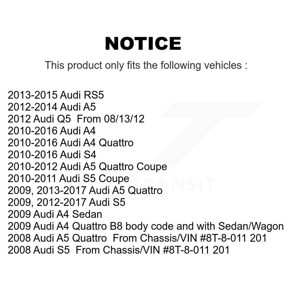Front Control Arm & Ball Joint Tie Rod End Link Kit (8Pc) For Audi A4 Quattro A5 Q5 S5 S4 KTR-104552