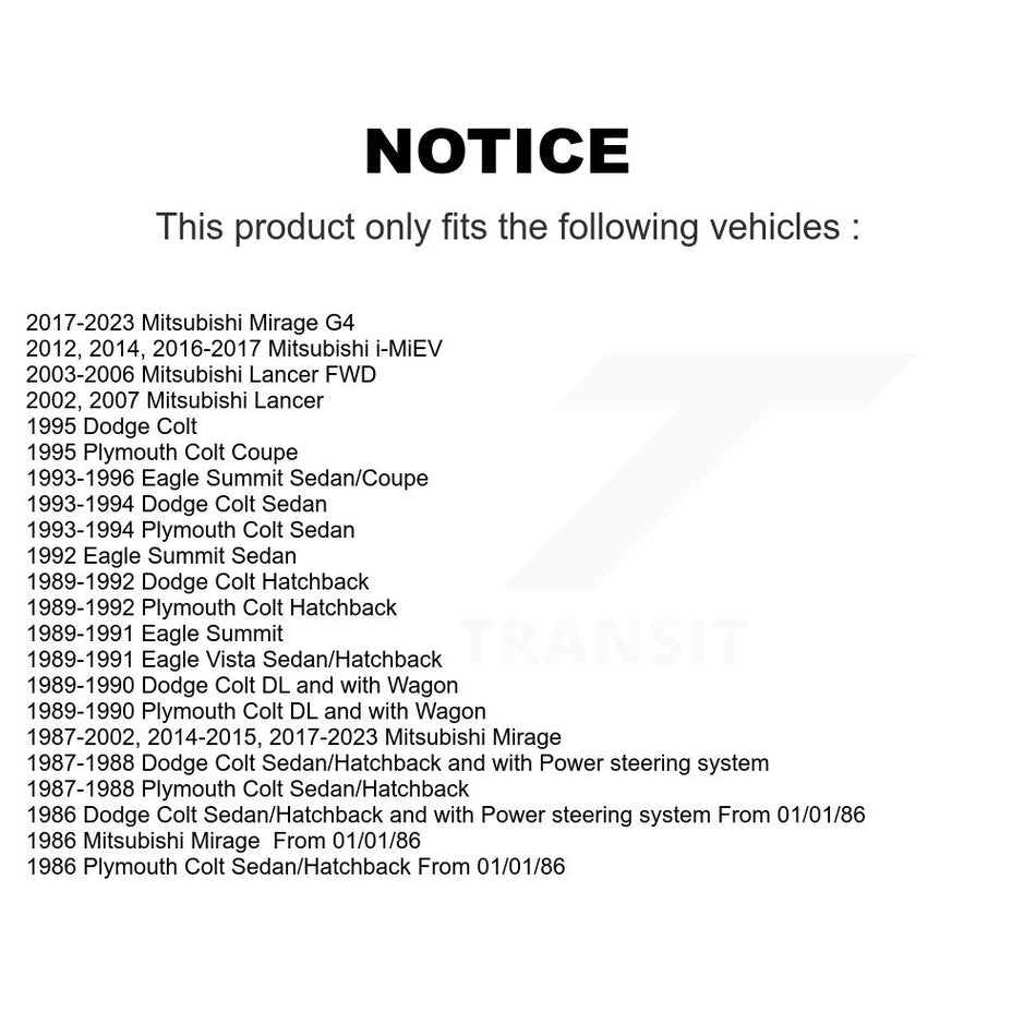 Front Outer Tie Rod End Pair For Mitsubishi Mirage Lancer G4 i-MiEV Colt Dodge Plymouth KTR-104647