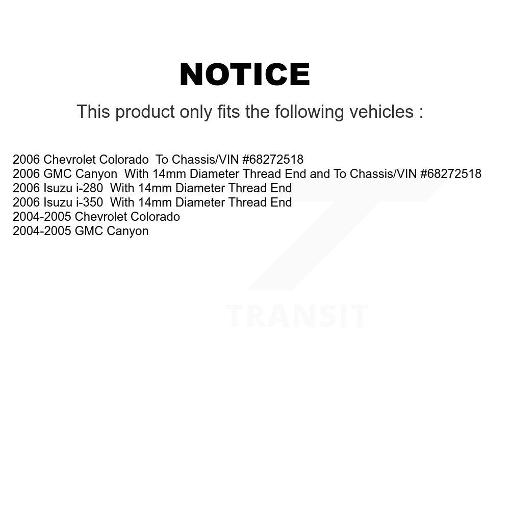 Front Outer Steering Tie Rod End Pair For Chevrolet Colorado GMC Canyon Isuzu i-280 i-350 KTR-104651