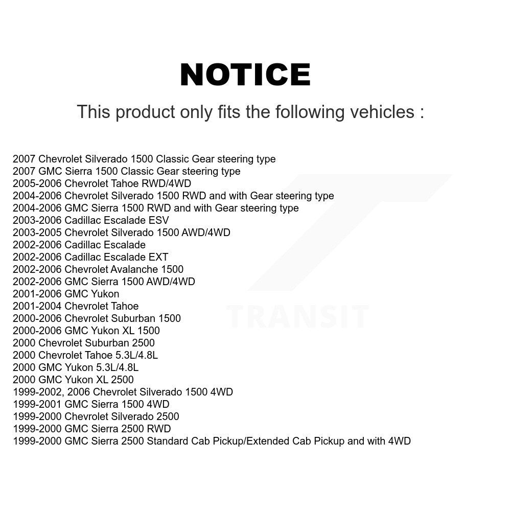 Front Outer Tie Rod End Pair For Chevrolet GMC Silverado 1500 Sierra Avalanche Yukon XL KTR-104659