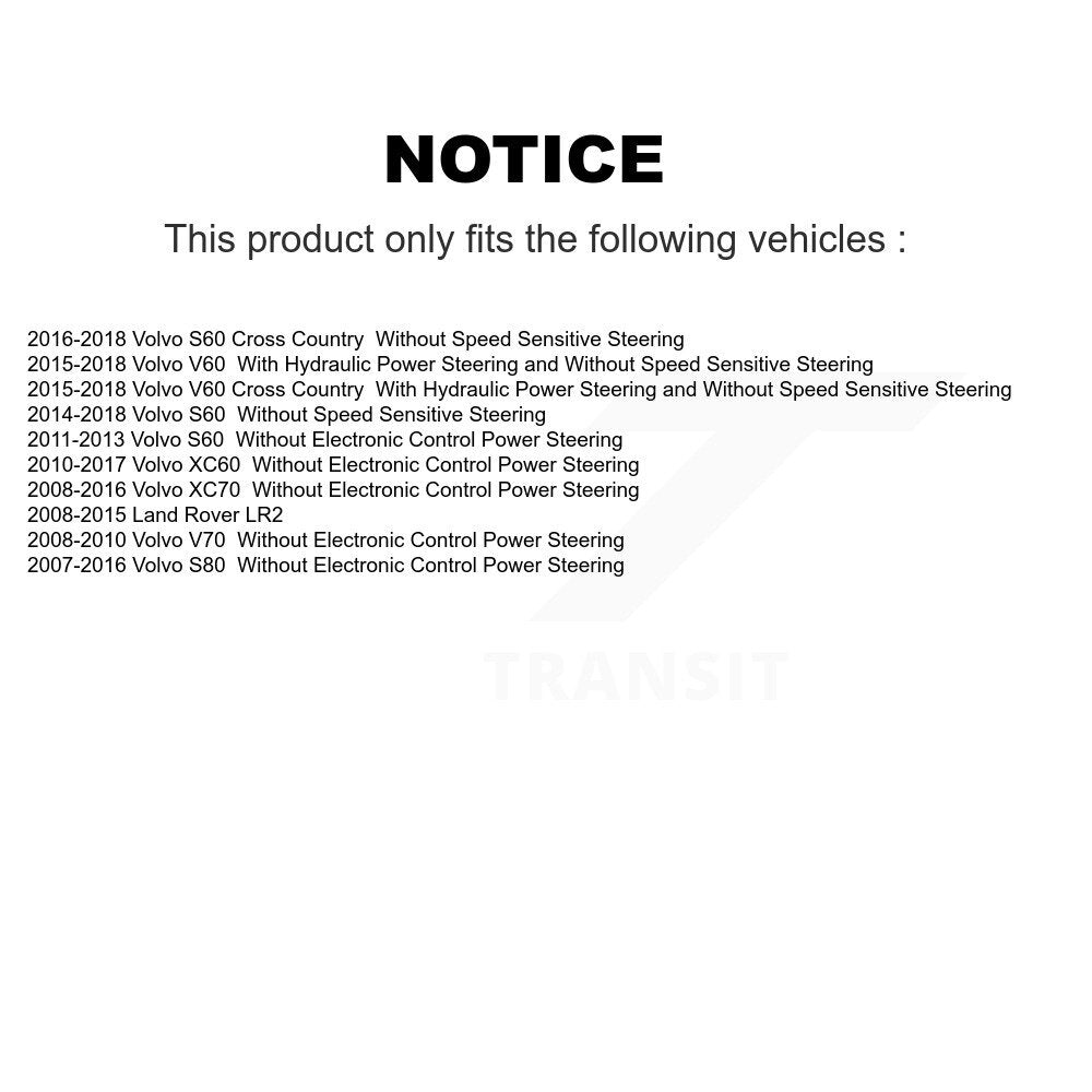 Front Inner Tie Rod End Pair For Volvo XC60 XC70 S60 Land Rover LR2 V60 S80 Cross Country KTR-104723